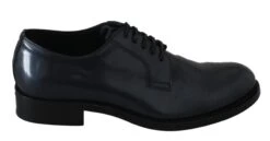 Dolce & Gabbana Blue Leather Derby Dress Formal Men's Shoes