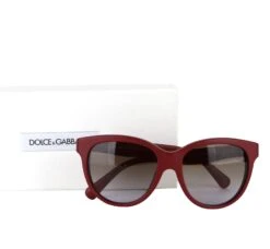 Dolce & Gabbana Girls Red Matt Silk Cat Eye Acetate Frame Sunglasses 4176 2583/68