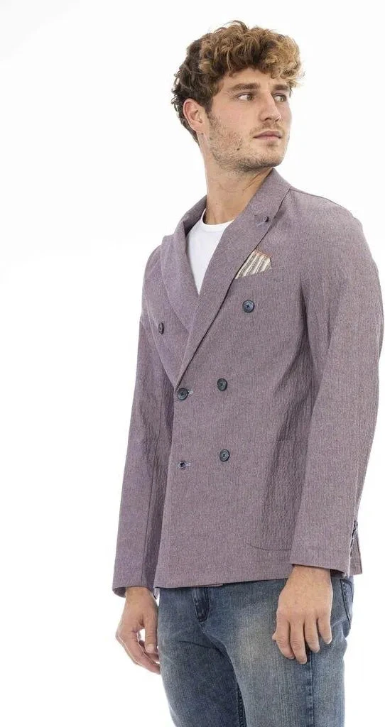 Distretto12 Purple Cotton Men Men's Blazer 7 Distretto12 Purple Cotton Men Men's Blazer - Image 5