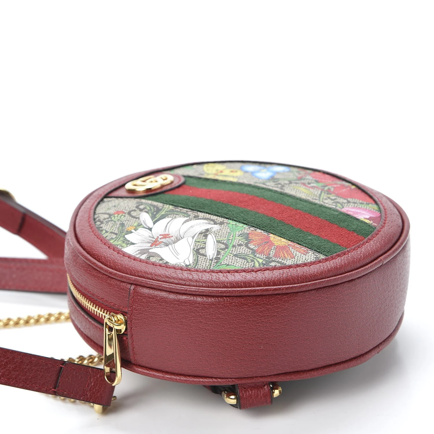 Gucci GG Supreme Monogram Web Flora Mini Ophidia Round Backpack Red 6 Gucci GG Supreme Monogram Web Flora Mini Ophidia Round Backpack Red - Image 4