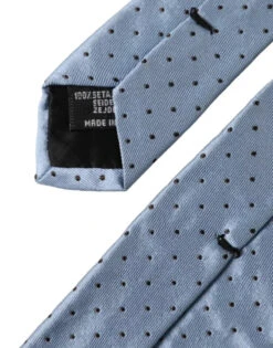 Dolce & Gabbana Light Blue Polka Dot Silk Adjustable Men Men's Tie -Lux Lair Store kra3340 3