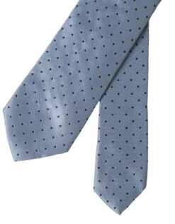 Dolce & Gabbana Light Blue Polka Dot Silk Adjustable Men Men's Tie -Lux Lair Store kra3340 5