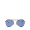 MCM Women's Blue Lens Metal Frame Aviator Sunglasses