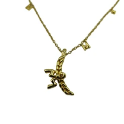 MCM Women's Gold 3D Logo Laurel Charm Pendant Necklace -Lux Lair Store mejasmm05dg001 3
