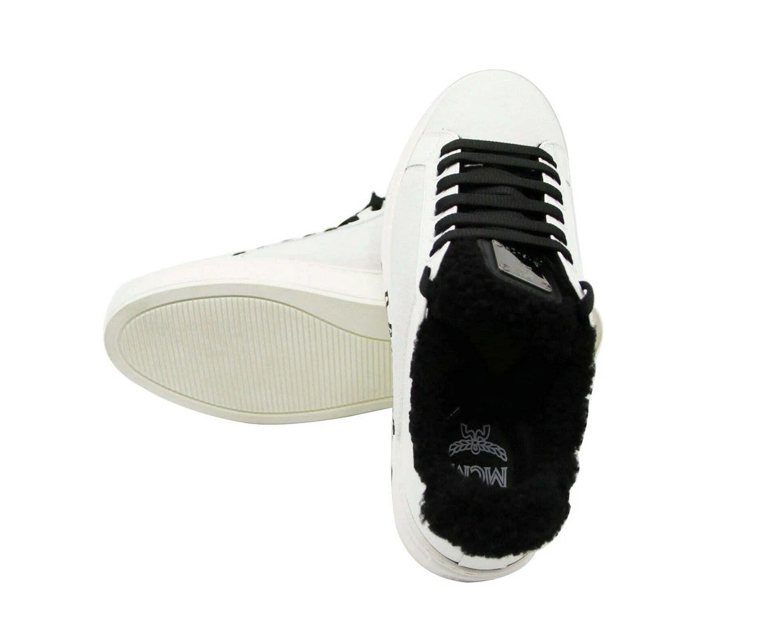 MCM Women's White Milano Suede Black Shearling Low Top Sneaker MES9ADA02WT (38 EU / 8 US) 9 MCM Women's White Milano Suede Black Shearling Low Top Sneaker MES9ADA02WT (38 EU / 8 US) - Image 7