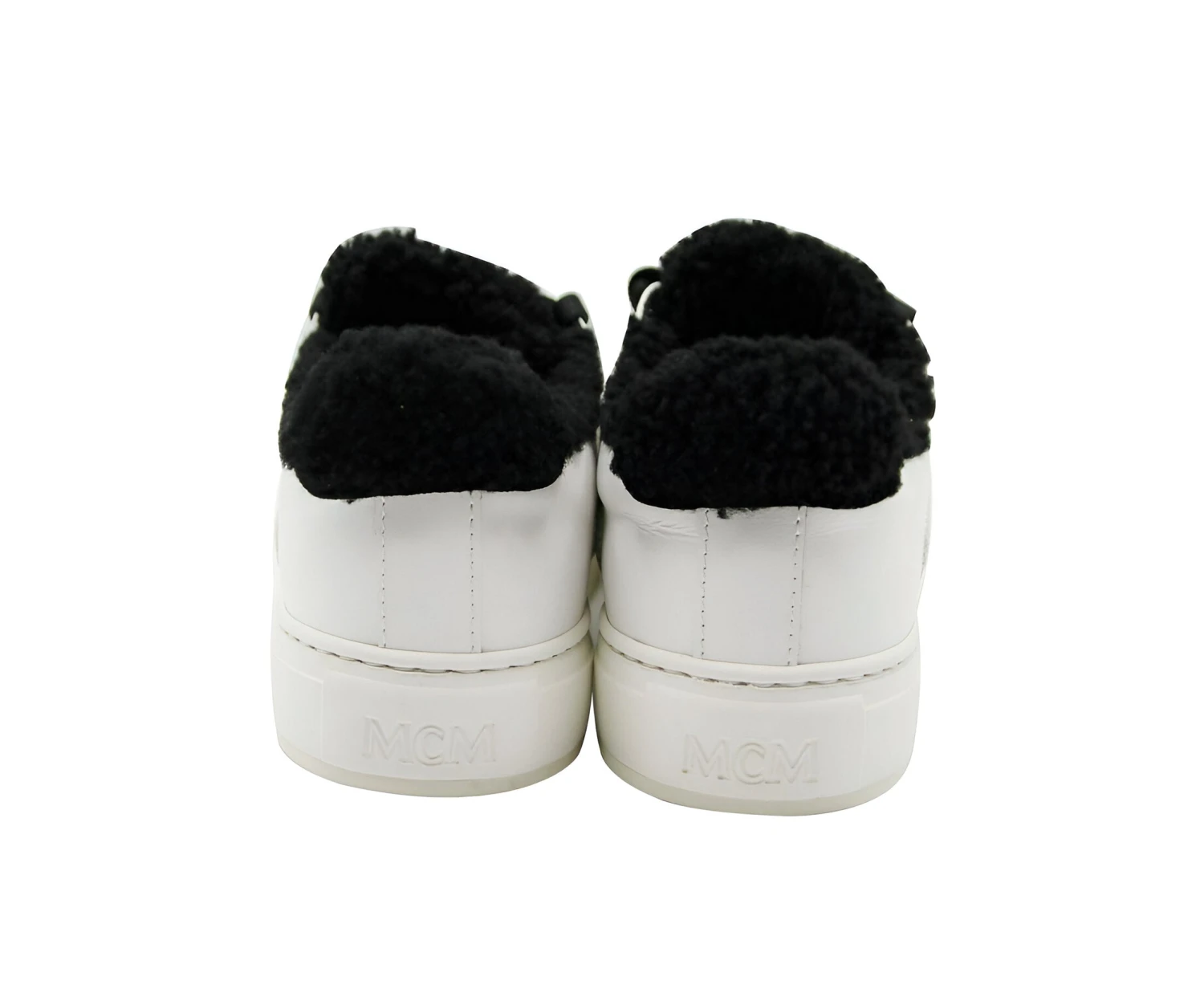 MCM Women's White Milano Suede Black Shearling Low Top Sneaker (37 EU / 7 US) 8 MCM Women's White Milano Suede Black Shearling Low Top Sneaker (37 EU / 7 US) - Image 6