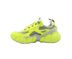 MCM Women's Neon Yellow Luft Collection Visetos Canvas Sneaker -Lux Lair Store mes9anx05yn neonyellow 36 3