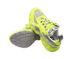 MCM Women's Neon Yellow Luft Collection Visetos Canvas Sneaker -Lux Lair Store mes9anx05yn neonyellow 36 6