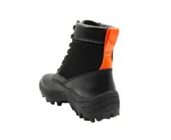 MCM Men's Black Leather Reflective Patch With Orange Pull Boots MEX9ARA18BK (42 EU / 9 US) -Lux Lair Store mex9ara18bk black 42 4