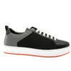 MCM Men's Black Leather Silver Reflective Canvas Low Top Sneaker MEX9ARA71B -Lux Lair Store mex9ara71bk black 41 2