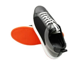 MCM Men's Black Leather Silver Reflective Canvas Low Top Sneaker MEX9ARA71B -Lux Lair Store mex9ara71bk black 41 6