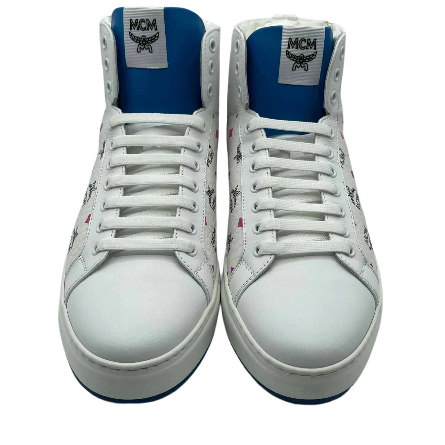 MCM Men's White Leather Rainbow Spectrum Hi Top Sneaker 6 MCM Men's White Leather Rainbow Spectrum Hi Top Sneaker - Image 4