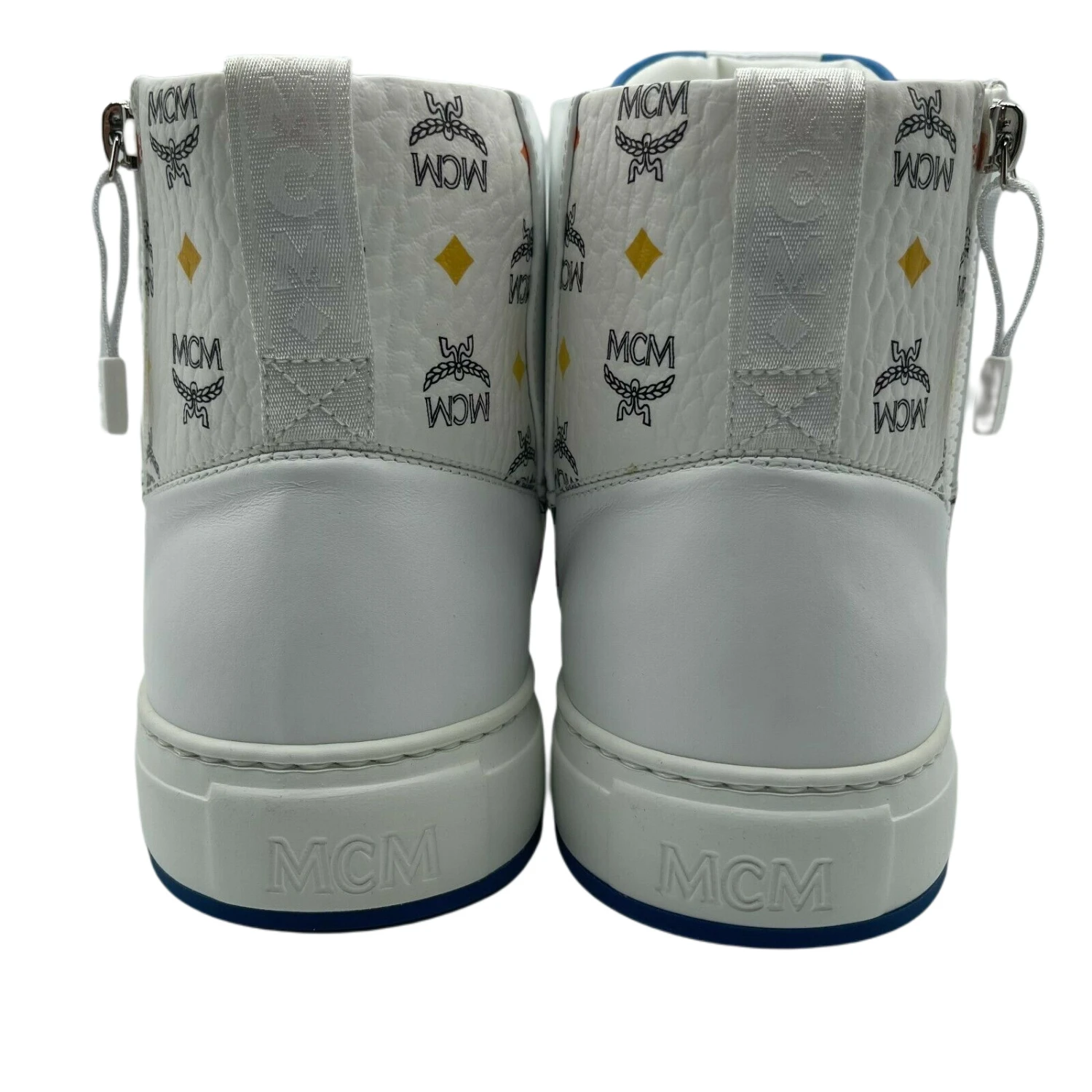 MCM Men's White Leather Rainbow Spectrum Hi Top Sneaker 7 MCM Men's White Leather Rainbow Spectrum Hi Top Sneaker - Image 5