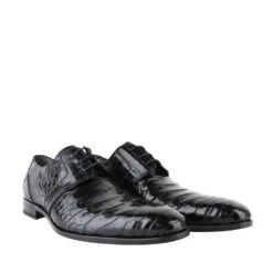 Mezlan Men's Derby Lace Up Black Crocodile Dress Shoes -Lux Lair Store mezlan 13863 black 9.5 4