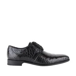 Mezlan Men's Derby Lace Up Black Crocodile Dress Shoes -Lux Lair Store mezlan 13863 black 9.5 6