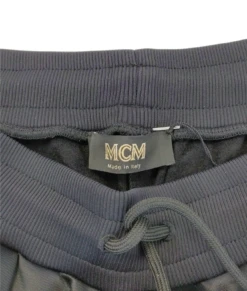 MCM Men's Black Straight Sweatpants With Olive Green Mesh MHP9ADA87BK (Regular; M) -Lux Lair Store mhp9ada87bk 4
