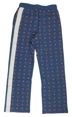 MCM Men's Deep Blue Sea Cotton Monogram And Stripe Sweat Pants -Lux Lair Store mhp9amm85vs 5