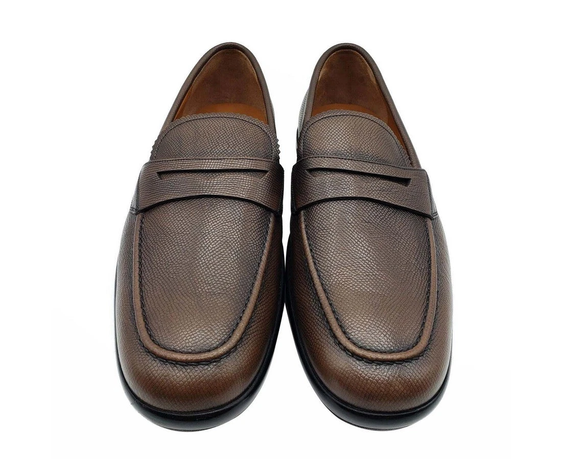 Bally Men's Brown Micson Leather Slip On Loafer Dress Shoes 5 Bally Men's Brown Micson Leather Slip On Loafer Dress Shoes - Image 3