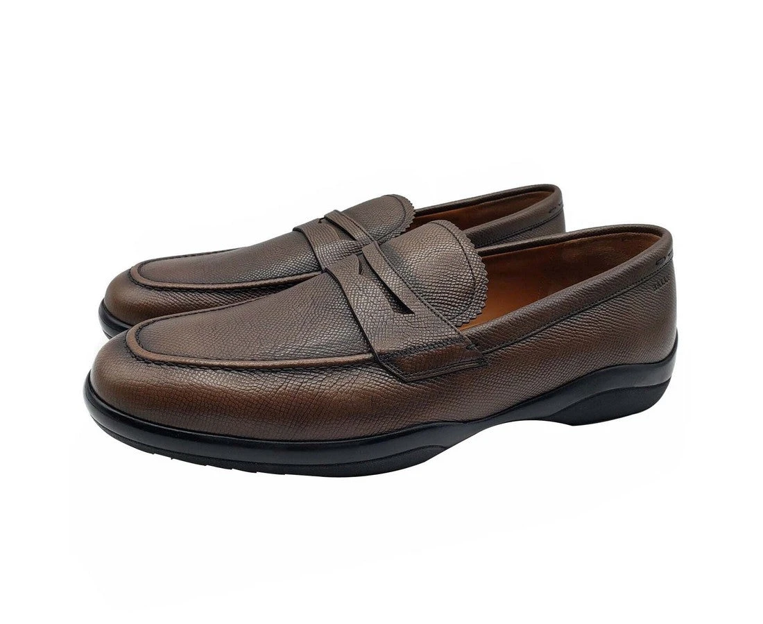 Bally Men's Brown Micson Leather Slip On Loafer Dress Shoes 6 Bally Men's Brown Micson Leather Slip On Loafer Dress Shoes - Image 4
