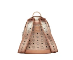 MCM Men's Wizpak Champagne Gold Visetos Studded Speaker Small Backpack -Lux Lair Store mmk8aoc84tc001 8809578628959 4