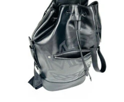 MCM Men's Black Tivitat Coated Canvas Large Drawstring Sling Backpack -Lux Lair Store muk9abt11bk001 8809630639114 7