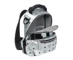 MCM Men's Jemison Silver Coated Canvas Small 2 In 1 Backpack Belt Bag Muk9sjv23sb001 -Lux Lair Store muk9sjv23sb001 6