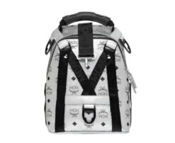 MCM Men's Jemison Silver Coated Canvas Small 2 In 1 Backpack Belt Bag Muk9sjv23sb001 -Lux Lair Store muk9sjv23sb001 8
