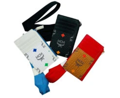 MCM Women's Spectrum Rainbow Logo Visetos Lanyard Card Case