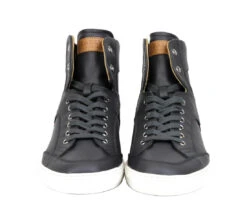Bally Men's Dark Grey Calf Leather Hi-top Sneaker With Red Beige -Lux Lair Store oldani.o 225 dark 20gray 6.5d 3