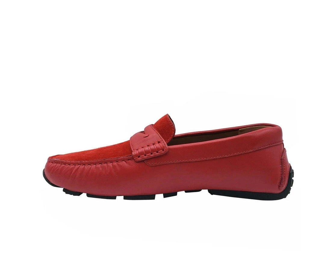 Bally Men's Red Piotre Leather / Suede With Black / White Web Logo Slip On Loafer Shoes (6.5 EU / 7.5EEE US) 9 Bally Men's Red Piotre Leather / Suede With Black / White Web Logo Slip On Loafer Shoes (6.5 EU / 7.5EEE US) - Image 7