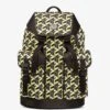 MCM Brandenburg Yellow/Black Cubic Monogram Unisex Nylon Backpack