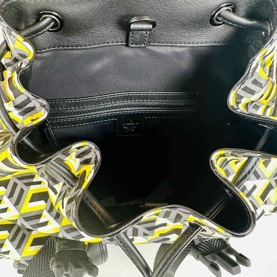MCM Brandenburg Yellow/Black Cubic Monogram Unisex Nylon Backpack 14 MCM Brandenburg Yellow/Black Cubic Monogram Unisex Nylon Backpack - Image 12