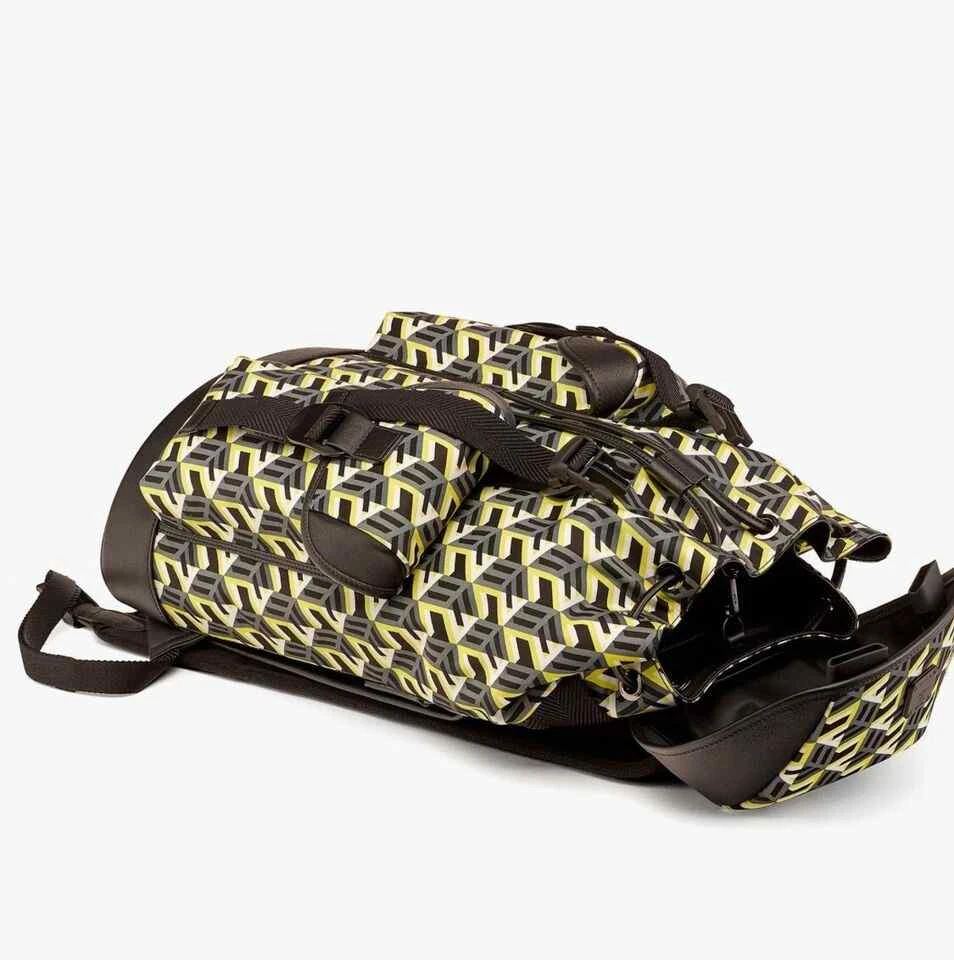 MCM Brandenburg Yellow/Black Cubic Monogram Unisex Nylon Backpack 6 MCM Brandenburg Yellow/Black Cubic Monogram Unisex Nylon Backpack - Image 4