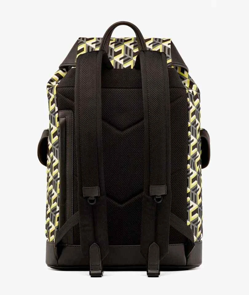 MCM Brandenburg Yellow/Black Cubic Monogram Unisex Nylon Backpack 7 MCM Brandenburg Yellow/Black Cubic Monogram Unisex Nylon Backpack - Image 5