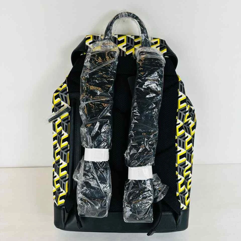 MCM Brandenburg Yellow/Black Cubic Monogram Unisex Nylon Backpack 11 MCM Brandenburg Yellow/Black Cubic Monogram Unisex Nylon Backpack - Image 9