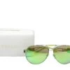 Versace Mirrored Lime Green Metal Aviator Sunglasses