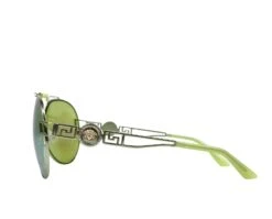 Versace Mirrored Lime Green Metal Aviator Sunglasses -Lux Lair Store versace 2160 1358 8n 12609703 5